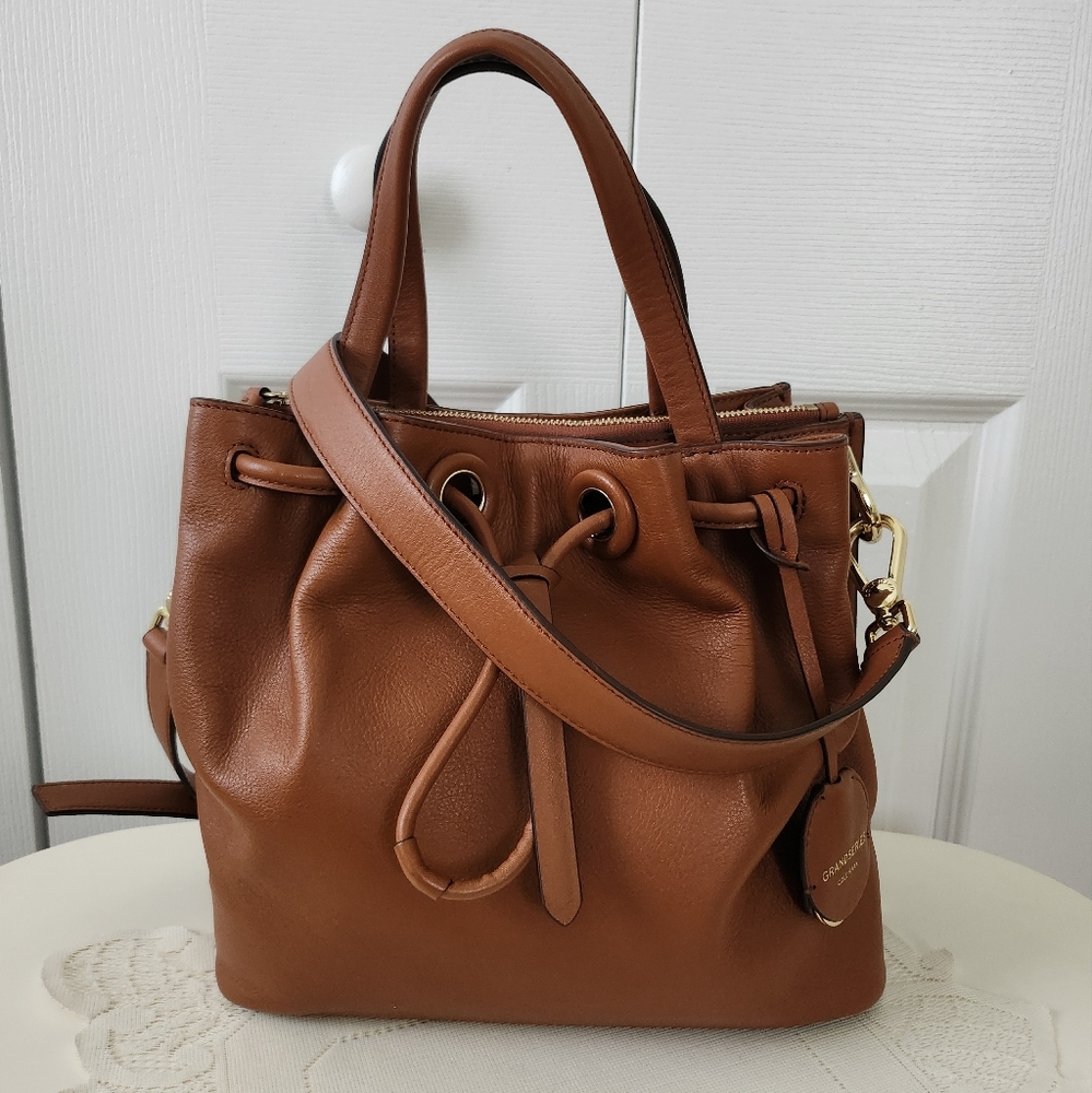 colehaan leather bucket bag